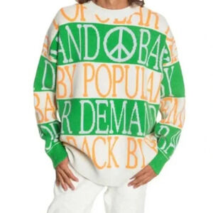 Quicksilver Originals Jacquard Sweater Peace Back By Popular Demand Size L